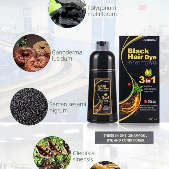 MEIDU instant 3in1 Hair Dye Color Shampoo 500mL (6 colors available to choose) - Picture 5 of 15